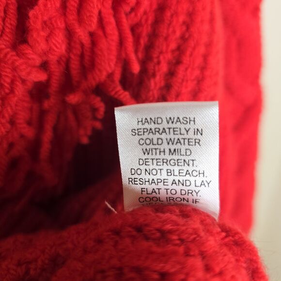 Tuckernuck Red Fringe Caswell Sweater Size XL Wool Blend Knit - Picture 8 of 11